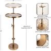 imageKate and Laurel Engles Traditional AdjustableHeight Pedestal Drink Table 10 x 10 x 30 Polished Brass Vintage Round Living Room Pedestal Table for Indoor Plant Stand with Protective Tabletop LipGold