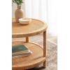 imageKate and Laurel Rafina Coastal Round Rattan Coffee Table 28 x 28 x 18 Natural Brown Transitional Boho Circle Woven Rattan Living Room Coffee Table with Storage Shelf Below