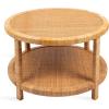 imageKate and Laurel Rafina Coastal Round Rattan Coffee Table 28 x 28 x 18 Natural Brown Transitional Boho Circle Woven Rattan Living Room Coffee Table with Storage Shelf Below