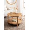imageKate and Laurel Rafina Coastal Round Rattan Coffee Table 28 x 28 x 18 Natural Brown Transitional Boho Circle Woven Rattan Living Room Coffee Table with Storage Shelf Below