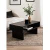 imageKate and Laurel Torroba Modern Ribbed Rectangle Coffee Table with Storage Shelf 36 x 20 x 16 Black Transitional Rectangular Living Room Table with Extra Storage and Mango Wood ConstructionBlack