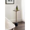 imageKate and Laurel Vanora Modern Metal and Marble Drink Table 10 x 10 x 24 Antique Brass and Black Marble Transitional Round Mini Table with Marble Base for Plant Stand Indoors or Bathtub AccentBlackGold