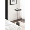 imageKate and Laurel Vanora Modern Metal and Marble Drink Table 10 x 10 x 24 Antique Brass and Black Marble Transitional Round Mini Table with Marble Base for Plant Stand Indoors or Bathtub AccentPewterBlack