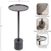 imageKate and Laurel Vanora Modern Metal and Marble Drink Table 10 x 10 x 24 Antique Brass and Black Marble Transitional Round Mini Table with Marble Base for Plant Stand Indoors or Bathtub AccentPewterBlack