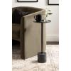 imageKate and Laurel Vanora Modern Metal and Marble Drink Table 10 x 10 x 24 Antique Brass and Black Marble Transitional Round Mini Table with Marble Base for Plant Stand Indoors or Bathtub AccentPewterBlack