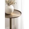 imageKate and Laurel Vanora Modern Metal and Marble Drink Table 10 x 10 x 24 Antique Brass and Black Marble Transitional Round Mini Table with Marble Base for Plant Stand Indoors or Bathtub AccentBlackGold