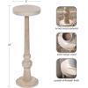 imageKate and Laurel Wegner Traditional Wooden Round Drink Table 12 x 12 x 30 Light Natural Wood Elegant and Durable Mango Wood Pedestal Table for Use as Indoor Plant Stand or Useful Living Room DecorWhite