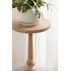 imageKate and Laurel Wegner Traditional Wooden Round Drink Table 12 x 12 x 30 Light Natural Wood Elegant and Durable Mango Wood Pedestal Table for Use as Indoor Plant Stand or Useful Living Room DecorNatural