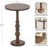 imageKate and Laurel Wegner Traditional Wooden Round Drink Table 12 x 12 x 30 Light Natural Wood Elegant and Durable Mango Wood Pedestal Table for Use as Indoor Plant Stand or Useful Living Room DecorBrown