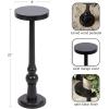 imageKate and Laurel Wegner Traditional Wooden Round Drink Table 12 x 12 x 30 Light Natural Wood Elegant and Durable Mango Wood Pedestal Table for Use as Indoor Plant Stand or Useful Living Room DecorBlack