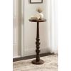 imageKate and Laurel Wegner Traditional Wooden Round Drink Table 12 x 12 x 30 Light Natural Wood Elegant and Durable Mango Wood Pedestal Table for Use as Indoor Plant Stand or Useful Living Room DecorBrown