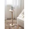 imageKate and Laurel Wegner Traditional Wooden Round Drink Table 12 x 12 x 30 Light Natural Wood Elegant and Durable Mango Wood Pedestal Table for Use as Indoor Plant Stand or Useful Living Room DecorWhite