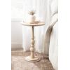 imageKate and Laurel Wegner Traditional Wooden Round Drink Table 12 x 12 x 30 Light Natural Wood Elegant and Durable Mango Wood Pedestal Table for Use as Indoor Plant Stand or Useful Living Room DecorWhite