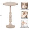 imageKate and Laurel Wegner Traditional Wooden Round Drink Table 12 x 12 x 30 Light Natural Wood Elegant and Durable Mango Wood Pedestal Table for Use as Indoor Plant Stand or Useful Living Room DecorWhite