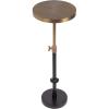 imageKate and Laurel Engles Traditional AdjustableHeight Pedestal Drink Table 10 x 10 x 30 Black and Antique Brass Round Metal Plant Stand with Embossed Sunburst Pattern for Living Room Accent Table