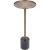 imageKate and Laurel Vanora Modern Metal and Marble Drink Table 10 x 10 x 24 Antique Brass and Black Marble Transitional Round Mini Table with Marble Base for Plant Stand Indoors or Bathtub AccentBlackGold