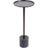 imageKate and Laurel Vanora Modern Metal and Marble Drink Table 10 x 10 x 24 Antique Brass and Black Marble Transitional Round Mini Table with Marble Base for Plant Stand Indoors or Bathtub AccentPewterBlack