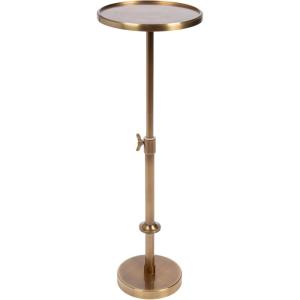 imageKate and Laurel Engles Traditional AdjustableHeight Pedestal Drink Table 10 x 10 x 30 Polished Brass Vintage Round Living Room Pedestal Table for Indoor Plant Stand with Protective Tabletop LipGold