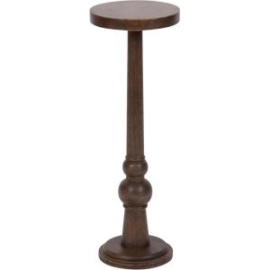 imageKate and Laurel Wegner Traditional Wooden Round Drink Table 12 x 12 x 30 Light Natural Wood Elegant and Durable Mango Wood Pedestal Table for Use as Indoor Plant Stand or Useful Living Room DecorNatural
