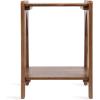 imageKate and Laurel Aarstad Modern Rectangle Mango Wood Side Table 16 x 14 x 22 Walnut Brown MidCentury Arched TwoTier End Table for Use as a Bedroom Nightstand or Living Room Plant Stand