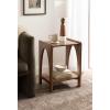 imageKate and Laurel Aarstad Modern Rectangle Mango Wood Side Table 16 x 14 x 22 Walnut Brown MidCentury Arched TwoTier End Table for Use as a Bedroom Nightstand or Living Room Plant Stand