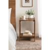 imageKate and Laurel Aarstad Modern Rectangle Mango Wood Side Table 16 x 14 x 22 Walnut Brown MidCentury Arched TwoTier End Table for Use as a Bedroom Nightstand or Living Room Plant Stand