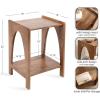 imageKate and Laurel Aarstad Modern Rectangle Mango Wood Side Table 16 x 14 x 22 Walnut Brown MidCentury Arched TwoTier End Table for Use as a Bedroom Nightstand or Living Room Plant Stand