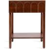 imageKate and Laurel Archvale Modern Mango Wood Side Table with Storage Drawer 18 x 14 x 24 Walnut Brown Transitional Carved Wood End Table with Drawer and Bonus Shelf Below for Bedroom Nightstand