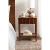 imageKate and Laurel Archvale Modern Mango Wood Side Table with Storage Drawer 18 x 14 x 24 Walnut Brown Transitional Carved Wood End Table with Drawer and Bonus Shelf Below for Bedroom Nightstand