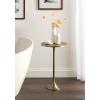 imageKate and Laurel Baronet Modern Cast Aluminum Round Side Table 14 x 14 x 24 Antique Brass Transitional Circle End Table for Use as a Bedroom Nightstand or Living Room Plant Stand OptionGold