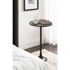 imageKate and Laurel Baronet Modern Cast Aluminum Round Side Table 14 x 14 x 24 Antique Brass Transitional Circle End Table for Use as a Bedroom Nightstand or Living Room Plant Stand OptionBlack