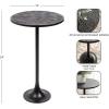 imageKate and Laurel Baronet Modern Cast Aluminum Round Side Table 14 x 14 x 24 Antique Brass Transitional Circle End Table for Use as a Bedroom Nightstand or Living Room Plant Stand OptionBlack