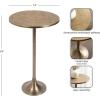 imageKate and Laurel Baronet Modern Cast Aluminum Round Side Table 14 x 14 x 24 Antique Brass Transitional Circle End Table for Use as a Bedroom Nightstand or Living Room Plant Stand OptionGold