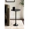 imageKate and Laurel Baronet Modern Cast Aluminum Round Side Table 14 x 14 x 24 Antique Brass Transitional Circle End Table for Use as a Bedroom Nightstand or Living Room Plant Stand OptionBlack
