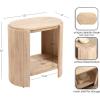 imageKate and Laurel Cakora Modern Capsule Ribbed Mango Wood Side Table 22 x 13 x 22 Walnut Brown MidCentury Decorative TwoTier End Table for Use as a Bedroom Nightstand or Living Room Plant StandNatural