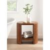 imageKate and Laurel Cakora Modern Capsule Ribbed Mango Wood Side Table 22 x 13 x 22 Walnut Brown MidCentury Decorative TwoTier End Table for Use as a Bedroom Nightstand or Living Room Plant StandWalnut Brown