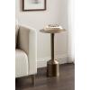 imageKate and Laurel Cannings Modern Metal Round Side Table 14 x 14 x 24 Gunmetal Transitional Sculptural Indoor Plant Stand with Pedestal Base for Living Room End Table or Bedroom NightstandGold