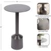 imageKate and Laurel Cannings Modern Metal Round Side Table 14 x 14 x 24 Gunmetal Transitional Sculptural Indoor Plant Stand with Pedestal Base for Living Room End Table or Bedroom NightstandPewter