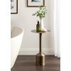 imageKate and Laurel Cannings Modern Metal Round Side Table 14 x 14 x 24 Gunmetal Transitional Sculptural Indoor Plant Stand with Pedestal Base for Living Room End Table or Bedroom NightstandGold