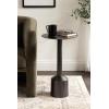 imageKate and Laurel Cannings Modern Metal Round Side Table 14 x 14 x 24 Gunmetal Transitional Sculptural Indoor Plant Stand with Pedestal Base for Living Room End Table or Bedroom NightstandPewter