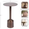 imageKate and Laurel Cannings Modern Metal Round Side Table 14 x 14 x 24 Gunmetal Transitional Sculptural Indoor Plant Stand with Pedestal Base for Living Room End Table or Bedroom NightstandBronze