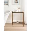 imageKate and Laurel Catriona Modern Glam Metal Skinny Side Table 19 x 11 x 24 Black and Gold Rectangular Slim Living Room End Table with Geometric Base for Use as Bedroom Accent or Entryway DecorGold