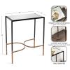 imageKate and Laurel Catriona Modern Glam Metal Skinny Side Table 19 x 11 x 24 Black and Gold Rectangular Slim Living Room End Table with Geometric Base for Use as Bedroom Accent or Entryway DecorBlack
