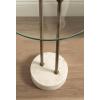 imageKate and Laurel Cerullo Modern Round Glass Side Table with Marble Base 16 x 16 x 24 Antique Brass and Black Marble Glam Circle End Table for Use as Indoor Plant Stand or Bedroom NightstandWhiteGold