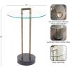 imageKate and Laurel Cerullo Modern Round Glass Side Table with Marble Base 16 x 16 x 24 Antique Brass and Black Marble Glam Circle End Table for Use as Indoor Plant Stand or Bedroom NightstandBlackGold