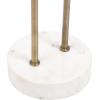imageKate and Laurel Cerullo Modern Round Glass Side Table with Marble Base 16 x 16 x 24 Antique Brass and Black Marble Glam Circle End Table for Use as Indoor Plant Stand or Bedroom NightstandWhiteGold