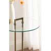 imageKate and Laurel Cerullo Modern Round Glass Side Table with Marble Base 16 x 16 x 24 Antique Brass and Black Marble Glam Circle End Table for Use as Indoor Plant Stand or Bedroom NightstandWhiteGold