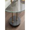 imageKate and Laurel Cerullo Modern Round Glass Side Table with Marble Base 16 x 16 x 24 Antique Brass and Black Marble Glam Circle End Table for Use as Indoor Plant Stand or Bedroom NightstandBlackGold