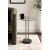 imageKate and Laurel Cerullo Modern Round Glass Side Table with Marble Base 16 x 16 x 24 Antique Brass and Black Marble Glam Circle End Table for Use as Indoor Plant Stand or Bedroom NightstandBlackGold