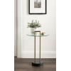 imageKate and Laurel Cerullo Modern Round Glass Side Table with Marble Base 16 x 16 x 24 Antique Brass and Black Marble Glam Circle End Table for Use as Indoor Plant Stand or Bedroom NightstandBlackGold